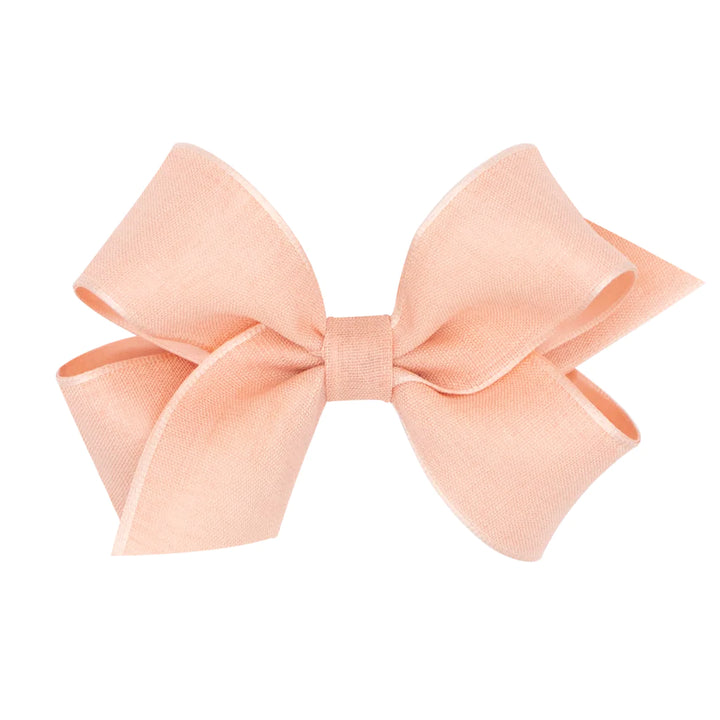 Medium Canvas Linen &amp; Satin Overlay Hair Bow