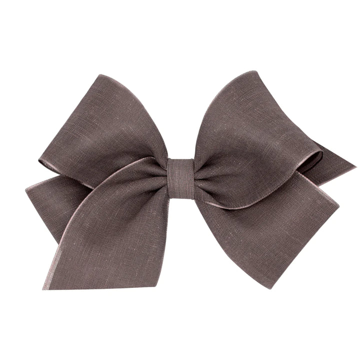 Medium Canvas Linen &amp; Satin Overlay Hair Bow