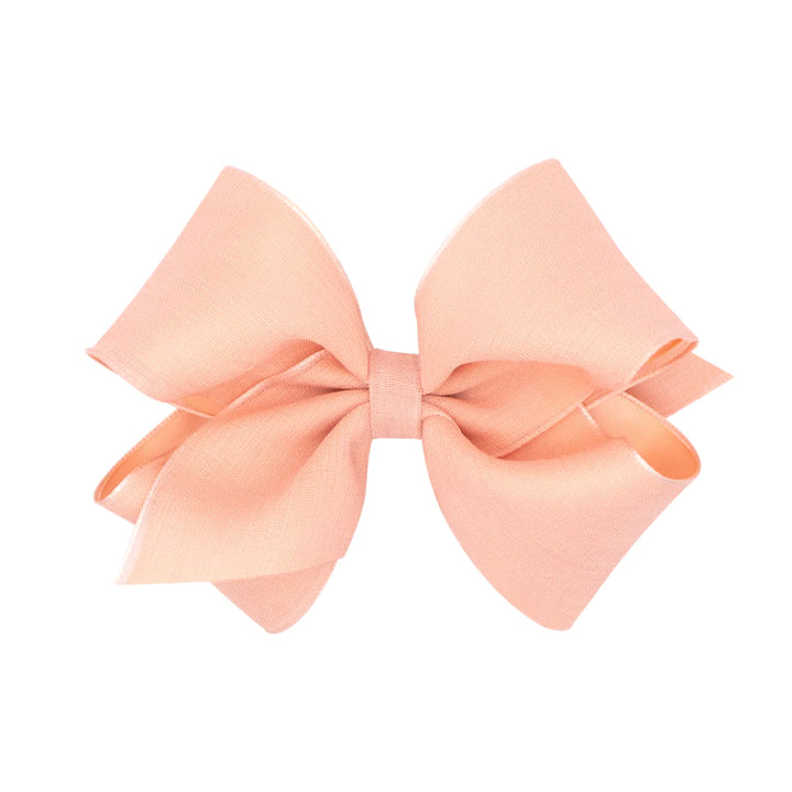 King Canvas Linen &amp; Satin Overlay Hair Bow