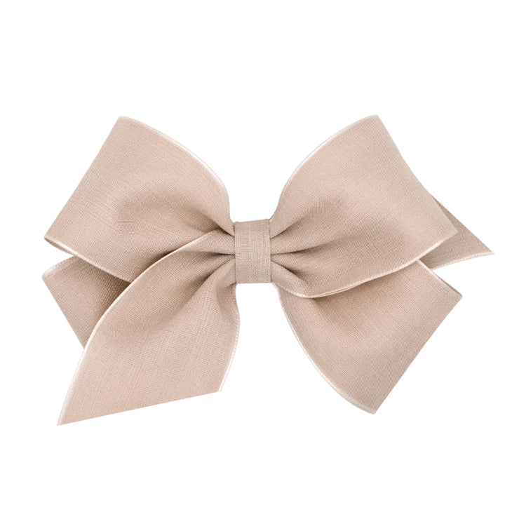 King Canvas Linen &amp; Satin Overlay Hair Bow