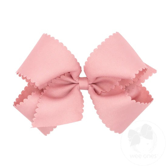 King Grosgrain Bow w/ Scallop Edge