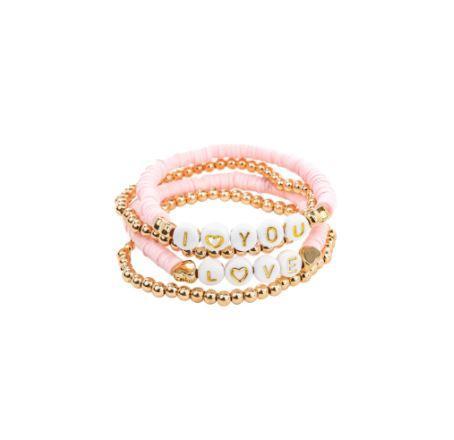 Pink Love Bracelet, 4pc