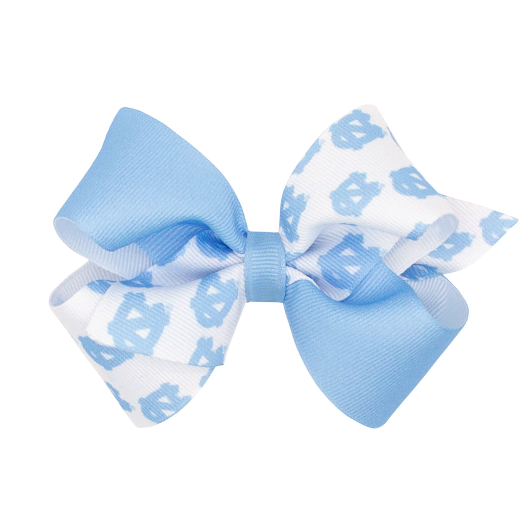 Small Grosgrain Hair Bow with Embroidered Collegiate Logo