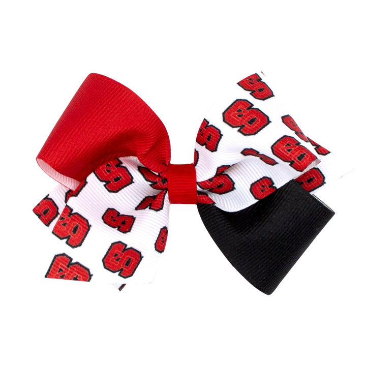 Small Grosgrain Hair Bow with Embroidered Collegiate Logo