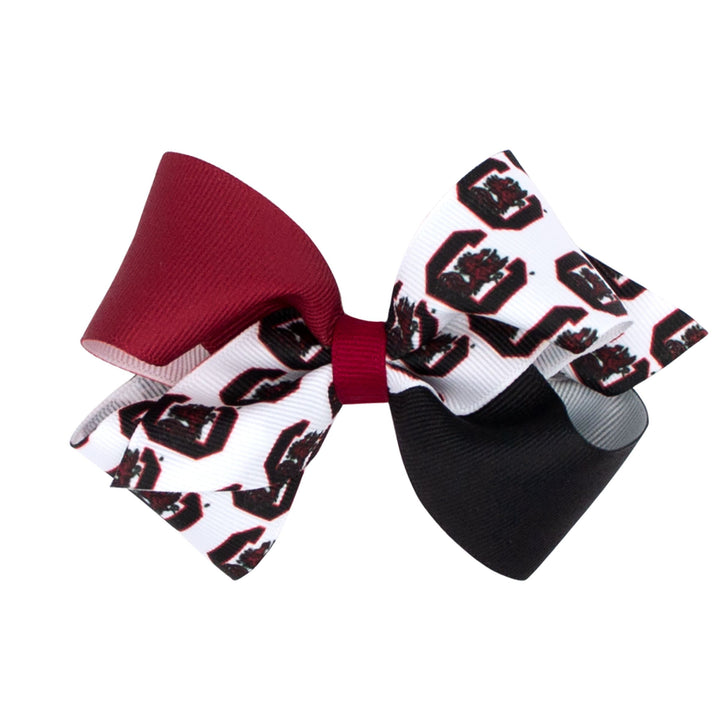 Small Grosgrain Hair Bow with Embroidered Collegiate Logo