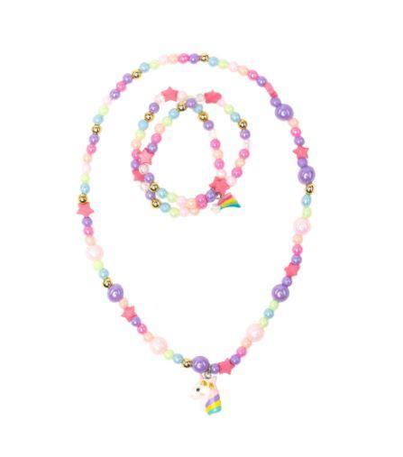 Cheerful Starry Unicorn Necklace &amp; Bracelet Set